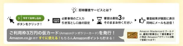 Amaznクレジットカードの即時審査サービス