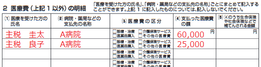 医療 費 控除 明細 書