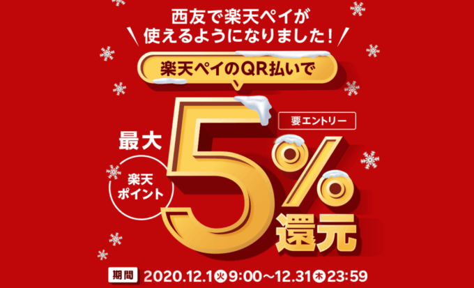 西友で5%還元!2020年12月1日(火)から