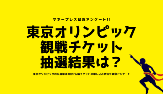 東京オリンピックの当選率は3割！？五輪チケットの申し込み状況を緊急アンケート