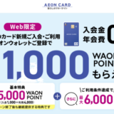 イオンカードの入会キャンペーンがお得！2024年1月8日（月・祝）の申込分まで最大11,000ポイントもらえる