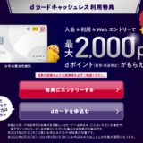 dカードの入会キャンペーンがお得！2023年11月も最大2,000ポイントプレゼント