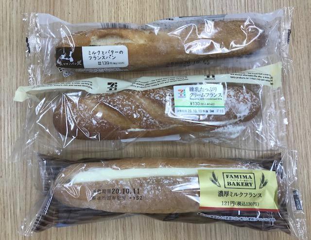 コンビニの「ミルクフランスパン」美味しい！コンビニ3社をローソン、セブン、ファミマを食べ比べ