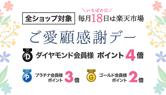 楽天市場のご愛顧感謝デー！2023年1月18日（水）は特典実施日