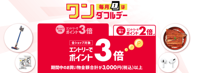 2022年1月1日（土・祝）は楽天ワンダフルデーでさらにお得