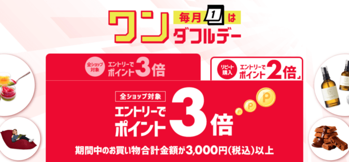 楽天市場のワンダフルデーが開催中！2023年2月1日（水）限定