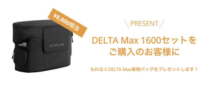 DELTA Max専用バッグプレゼント（8,800円相当）