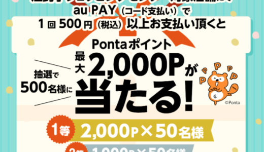 江釣子ショッピングセンターパルでau PAY（auペイ）がお得！2023年2月28日（火）まで最大2,000ポイント当たるキャンペーン開催中