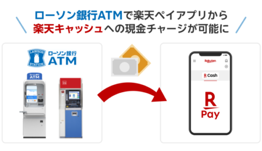 ローソン銀行ATMから楽天ペイにチャージできる！2024年4月8日（月）から