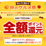 楽天ポイントカード 秋のグルメ祭の開催決定！2023年9月1日（金）から抽選で全額ポイント還元