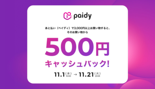 ディズニーストア.jp（ディズニー公式オンラインストア）でPaidy（ペイディ）がお得！2023年11月21日（火）まで500円キャッシュバックキャンペーン開催中