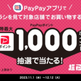 PayPay（ペイペイ）チラシ チェック＆ゴーキャンペーンが開催中！2023年12月12日（火）まで1等最大1,000ポイント当たる