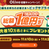 三井住友銀行 Olive（オリーブ）切替キャンペーンが開催中！2023年11月24日（金）まで総額1億円相当のVポイントプレゼント