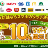 三井住友カード もれなく10％ポイント還元！対象のコンビニ・飲食店でスマホのタッチ決済を使おう！キャンペーンが開催中！2024年1月9日（火）から