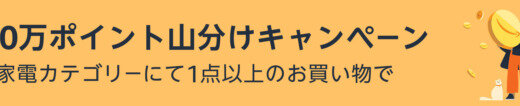 Amazon 100万ポイント山分けキャンペーンが開催中！2024年5月23日（木）まで家電カテゴリーの買い物がお得