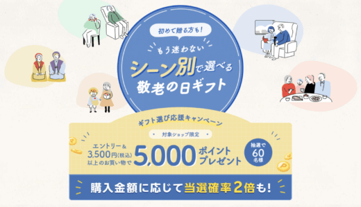 楽天市場 敬老の日ギフト選び応援キャンペーンが開催中！2025年9月16日（火）まで抽選で5,000ポイントプレゼント