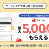 PayPayカード ネットキャッシング利用キャンペーンが開催中！2025年6月30日（月）まで最大5,000ポイントプレゼント